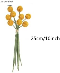 Rikyo 18 Stems Artificial Billy Balls Flower Bouquet 10 Inch Green
