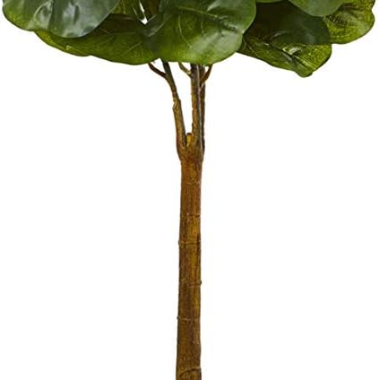 Nearly Natural 4ft Fiddle Leaf Artificial Tree in White Planter