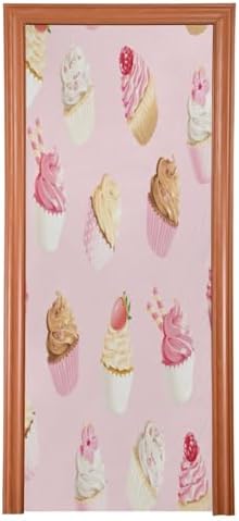 Susiyo Pink White Cupcakes Halloween Door Cover