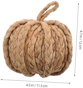 EXCEART Straw Woven Pumpkin Decor for Halloween and Christmas
