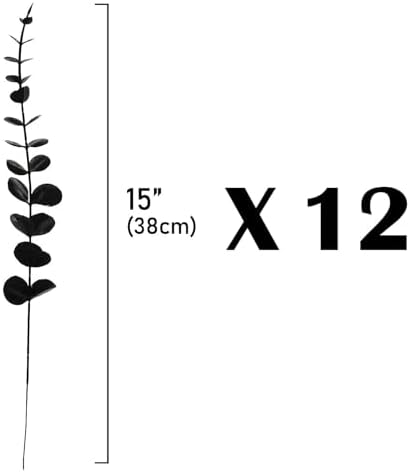 ABAJI Artificial Eucalyptus Black Stem Plant Decorations