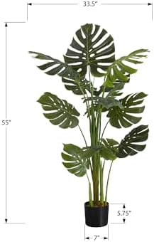 Monarch Specialties I 9548 Artificial Monstera Plant 55 Tall