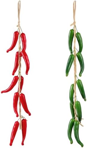 Emivery Artificial Pepper Garland 2Pcs Hanging String