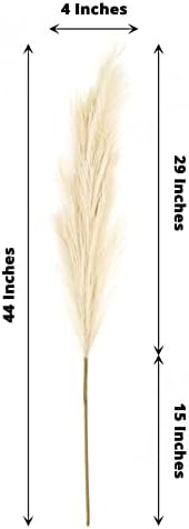 3 Stems Cream Artificial Pampas Grass Plant Sprays