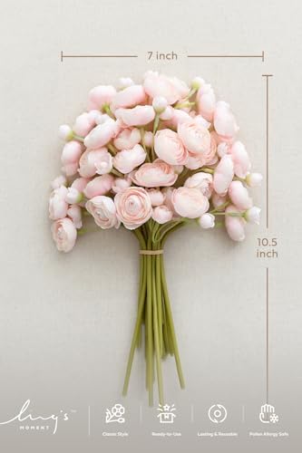Lings Moment Mini Ranunculus Artificial Flowers Blush Pink
