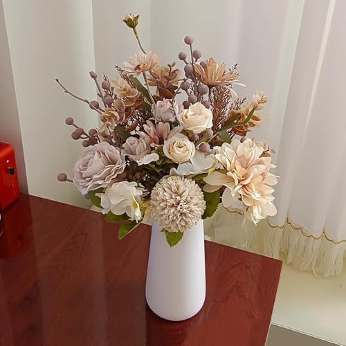 Peauley 16 Inch Artificial Flower Centerpieces with Roses and Daisies