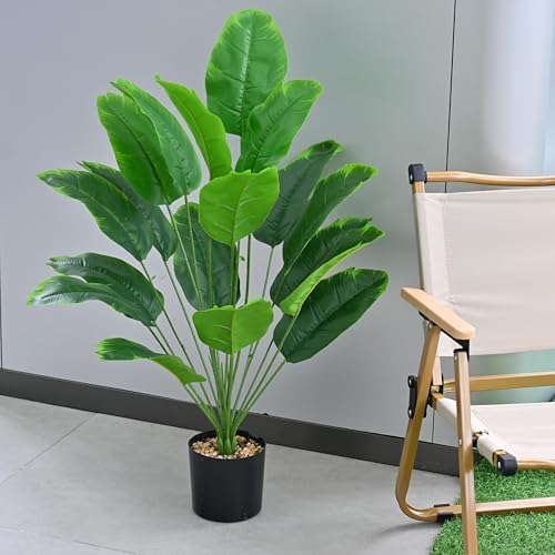 Artificial Bird of Paradise Plant 28 In 18 Trunks Faux Palm Tree