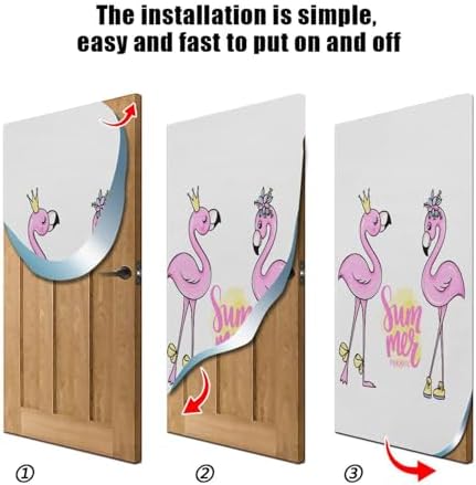 Susiyo Pink Flamingos Door Cover Halloween Decoration Set