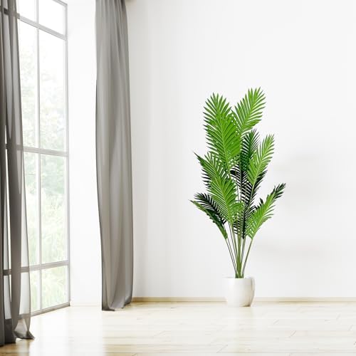 SAJANDAS 2 Piece Artificial Areca Palm Plants 51 Inch
