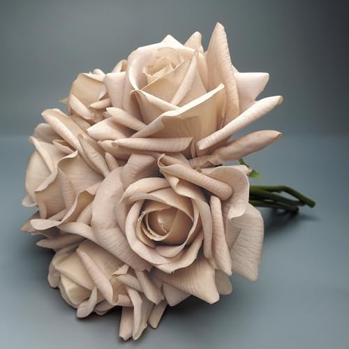 SYFASHRAN Artificial Rose Set 6pcs Real Touch Roses with Stems