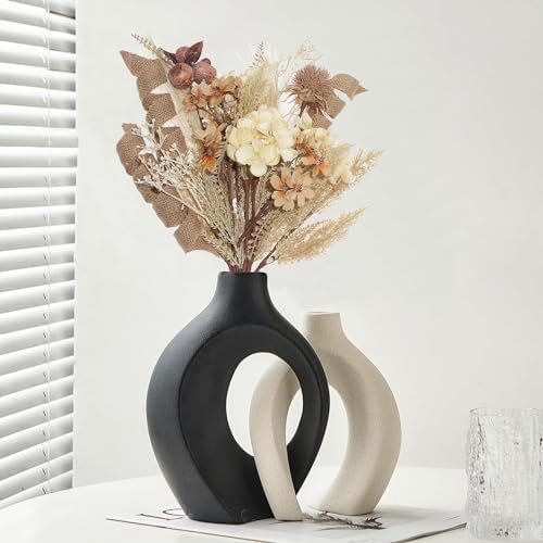 18Pcs Boho Faux Fall Dried Pampas Grass and Silk Hydrangea Bouquets