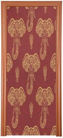 Susiyo Ornate Red Elephants Halloween Door Cover