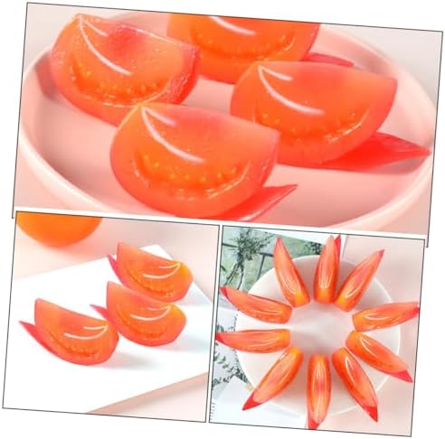4pcs Lifelike Fake Tomato Slice Models for Home Decor
