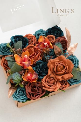 Lings Moment Artificial Flowers Wedding Rustic Teal Fall Combo
