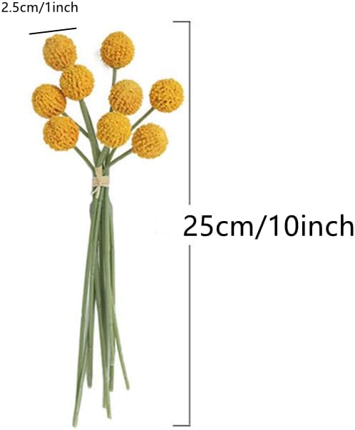 Rikyo 18 Stems Artificial Billy Balls Flower Bouquet 10 Inch Green