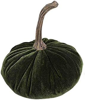 Velvet Pumpkins Fall Decor Set Green