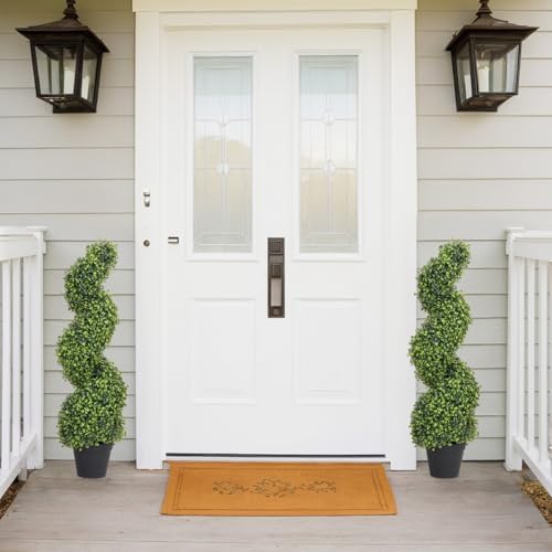 THE BLOOM TIMES 3ft Spiral Boxwood Artificial Trees Set of 2