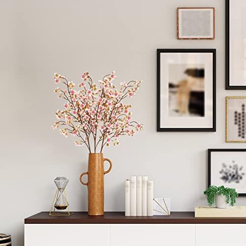 Uieke Silk Cherry Blossom Branches Set of 3 Pink 405in