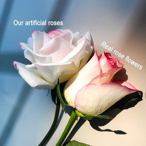 SYFASHRAN Artificial Rose Set 6pcs Real Touch Roses with Stems