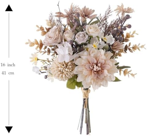 Peauley 16 Inch Artificial Flower Centerpieces with Roses and Daisies
