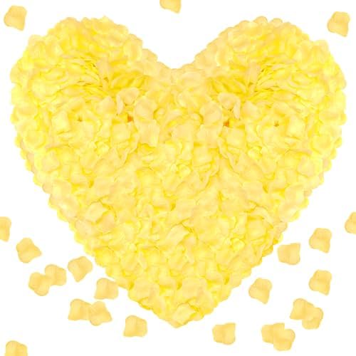 1000 Pieces Yellow Artificial Rose Petals for Decorations