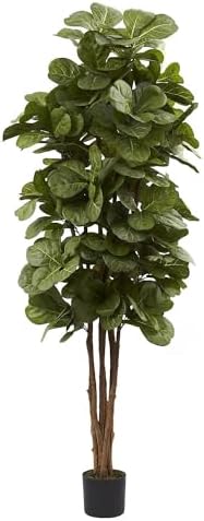 Nearly Natural 6ft Fiddle Leaf Fig Artificial Tree with 6 Trunks 270 Leaves
