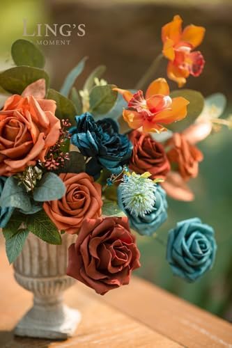 Lings Moment Artificial Flowers Wedding Rustic Teal Fall Combo