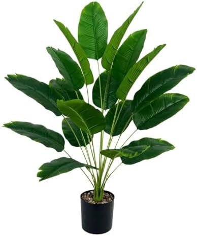 Artificial Bird of Paradise Plant 28 In 18 Trunks Faux Palm Tree