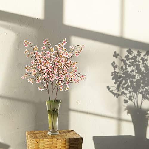 Uieke Silk Cherry Blossom Branches Set of 3 Pink 405in