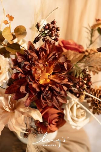Lings Moment Burnt Orange Boho Artificial Flowers and Greenery Set