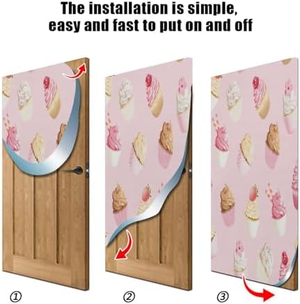 Susiyo Pink White Cupcakes Halloween Door Cover
