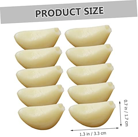 10pcs Realistic Simulated Garlic Cloves PVC Decorative Props