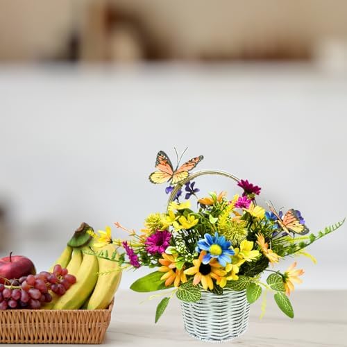 Spring Summer Floral Arrangement Centerpiece with LED Lights