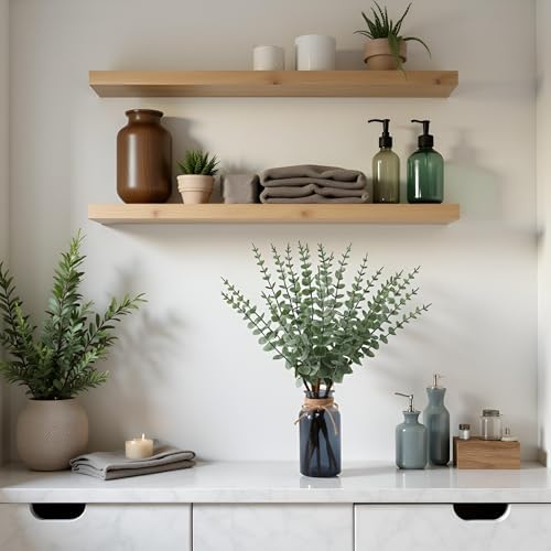 Leftover 188 Inch Artificial Eucalyptus in Black Glass Vase