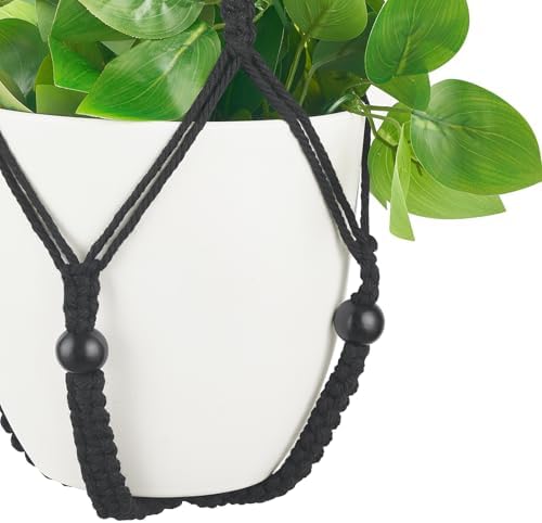 Mkono Artificial Hanging Plant with Pot and Macrame Hanger