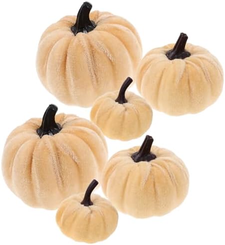 PRETYZOOM 6pcs Artificial Pumpkins Halloween Decor Centerpieces
