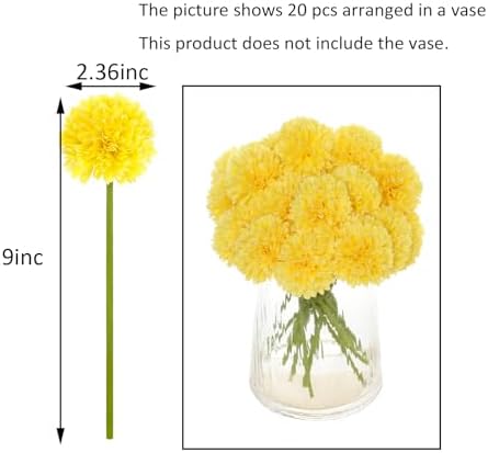 Kimuras Cabin 20Pcs Artificial Yellow Chrysanthemum Flowers