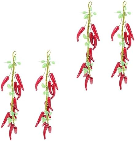 4pcs Hanging Fake Pepper Decorations for Home Kitchen Party
