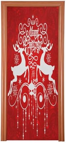 Susiyo Ribbons Deer Red Halloween Door Cover