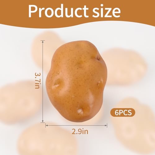 HUIANER Artificial Potatoes 6PCS for Home Kitchen Decor Photography