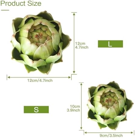 Fake Artificial Artichoke Green Large Set of 3