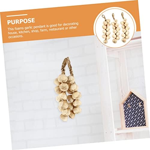 3pcs Artificial Garlic Garland Realistic Kitchen Decor