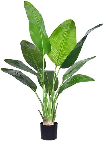 Artificial Bird of Paradise Plant with Realistic Leaves and Durable Pots