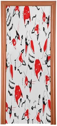 Susiyo Cute Cats Halloween Door Cover Stretch Fabric 32x79 in