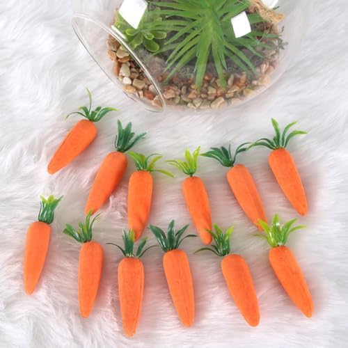 LOGOFUN 24PCS Artificial Carrots for Easter Decor DIY Crafts