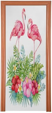 Susiyo Pink Flamingo Halloween Door Cover 32x79 in 1