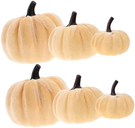 LIFKOME 6Pcs Artificial Pumpkins Halloween Decor