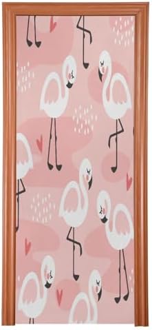 Susiyo Pink Flamingo Halloween Door Cover 32x79 in