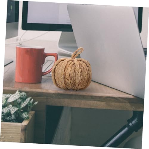 EXCEART Straw Woven Pumpkin Decor for Halloween and Christmas