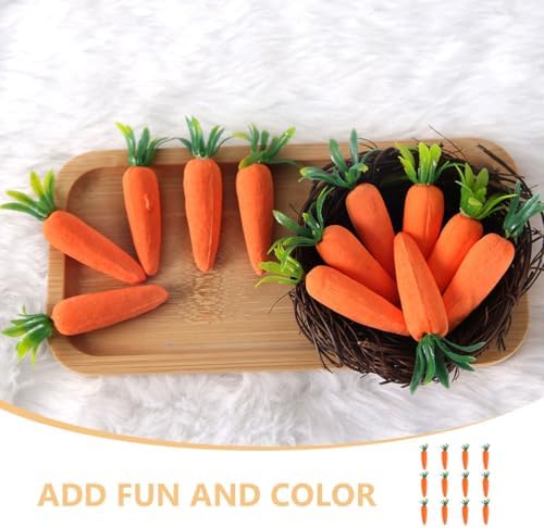 LOGOFUN 24PCS Artificial Carrots for Easter Decor DIY Crafts